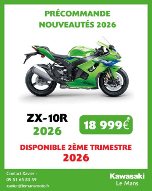 La nouvelle Kawasaki ZX-10R 2026 est en pré-commande chez Kawasaki Le Mans